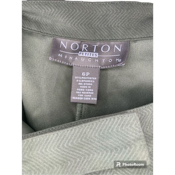 Norton McNauchton Green Pants Size 6 Petite - Picture 3 of 3